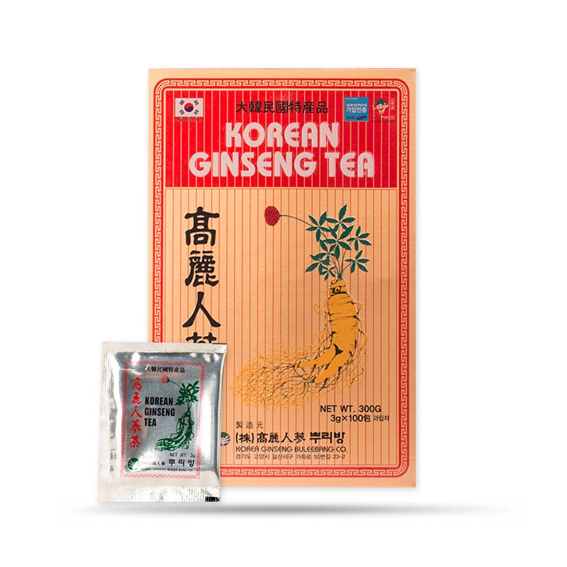 Trà hồng sâm Hàn Quốc Buleebang hộp 300g (3g *100 gói) dạng túi hòa tan, trà sức khỏe tăng cường sinh lực
