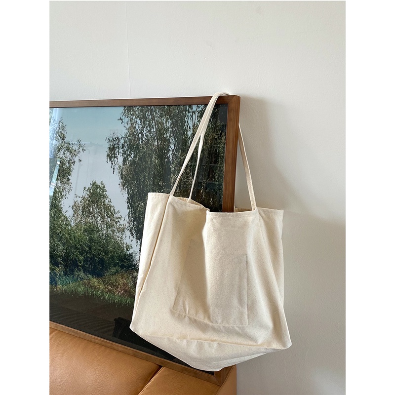 Túi Đeo Vai Vải Canvas Kích Thước Lớn Phong Cách Hàn Quốc 2021 Cho Nữ