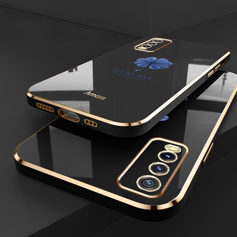 Ốp Điện Thoại Silicon Mạ Hình Cỏ Bốn Lá Cho VIVO V2026 Y20i Y20S Y12S 2021 Y20S G Y20A Y20A Y12A Y3S 2021 Y20T