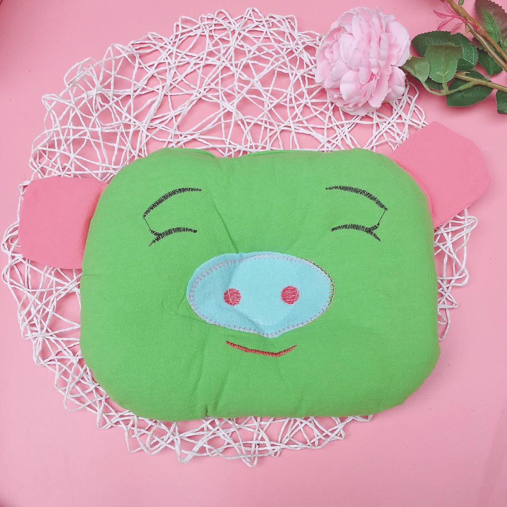 Gối bông lõm cho bé sơ sinh hình Heo ngộ nghĩnh, nhiều màu khác nhau - G11