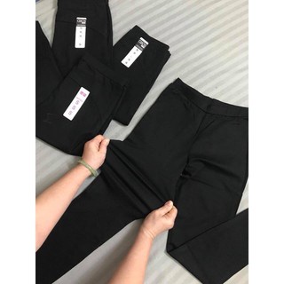 Quần legging dài cotton thái nâng mông cạp cao siêu hot co giãn 4 chiều màu đen - Quần legging nữ gen bụng mặc tập gym