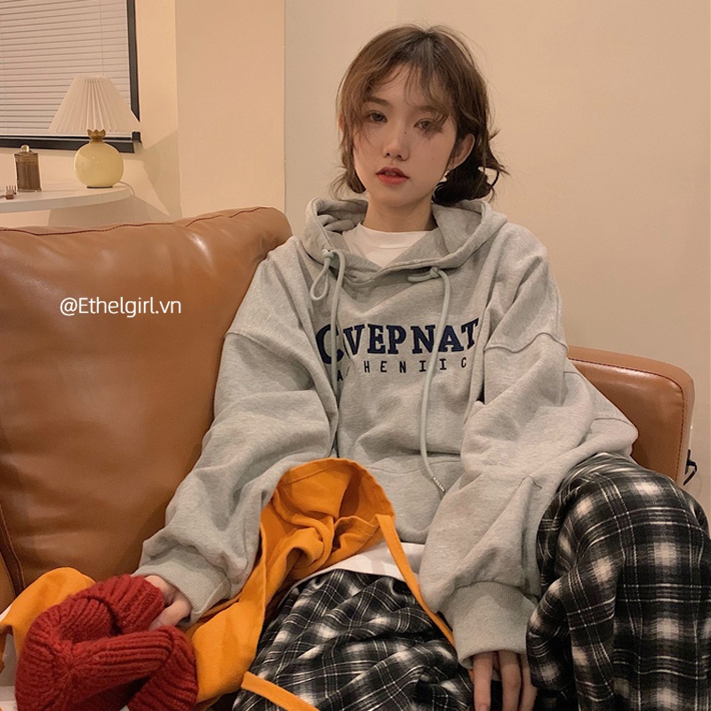 Áo hoodie dáng rộng in chữ phong cách Hàn Quốc thời trang cho nữ với 2 màu lựa chọn | BigBuy360 - bigbuy360.vn
