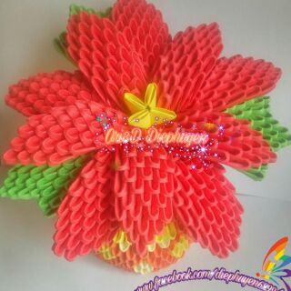 Chậu hoa trạng nguyên origami 3d