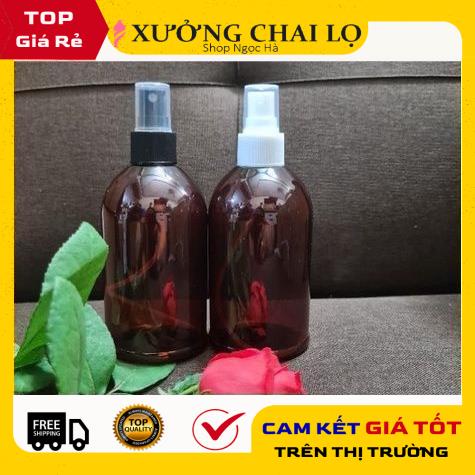 Chai Chiết Mĩ Phẩm ❤ GIÁ RẺ NHẤT ❤ Chai nhựa pet xịt phun sương 250ml Nâu lùn chiết mỹ phẩm , phụ kiện du lịch