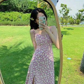 Đầm 2 dây hoa cúc
