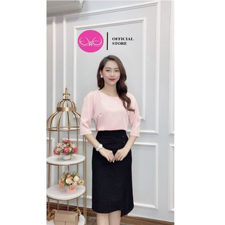 Áo Sơ Mi Nữ Lụa Trơn Kiểu Cổ Tròn Tay Lỡ Evalover