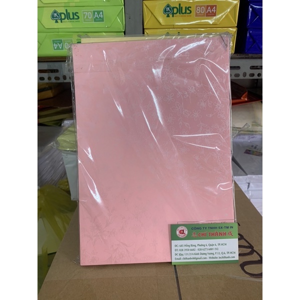 BÌA THƠM A4 IN HOA VĂN DÀY 100TỜ