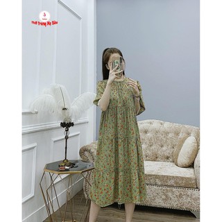 Váy bầu hoa nhí phối ren ( ảnh thật ) (shop Tatoco)