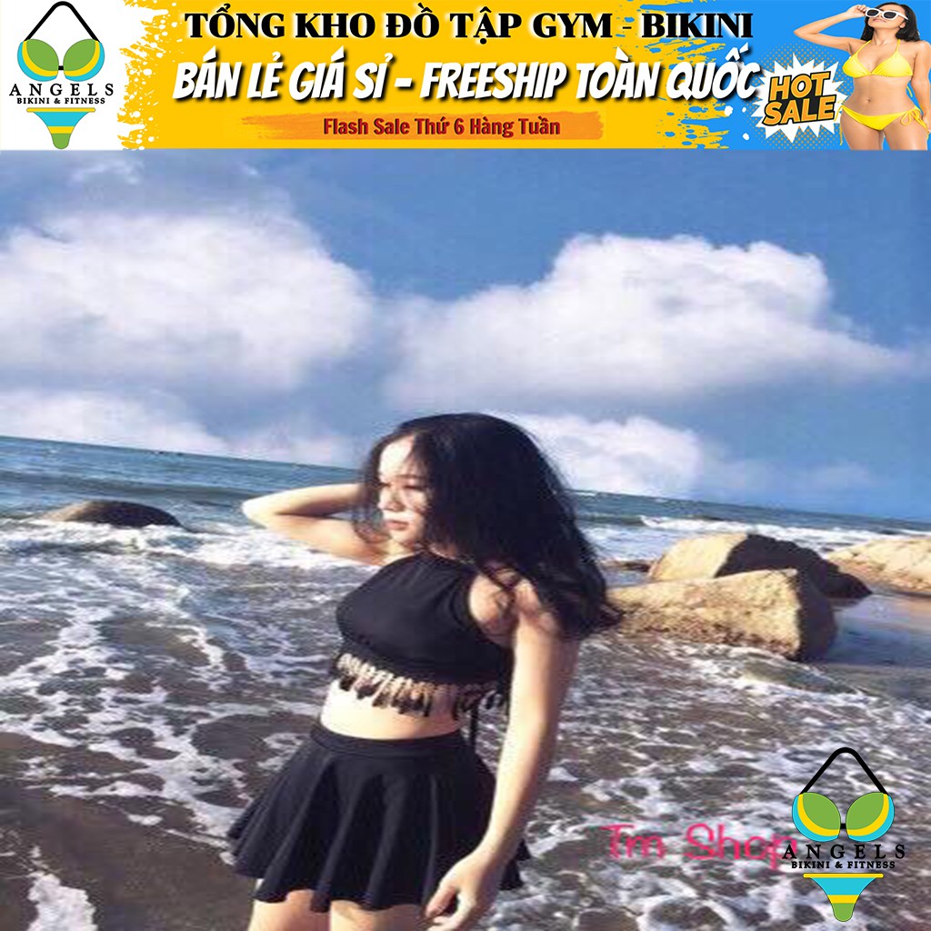 Bikini Bộ Đồ Bơi Hai Mảnh Quần Gỉa Váy Tua Rua Freesize BHV033 [ Giá Sỉ ] | BigBuy360 - bigbuy360.vn