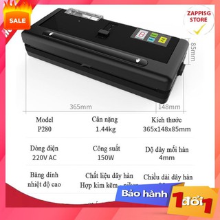 Máy Hút Chân Không P280, KHÔNG KÉN TÚI, CHẤT LIỆU CAO CẤP, HÚT HẾT 99% KHÔNG KHÍ- BẢO HÀNH 1 ĐỔI 1