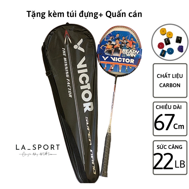 ☃Vợt cầu lông Victor khung Carbon siêu bền đẹp tặng kèm bao vợt, căng dây và cuốn cán
