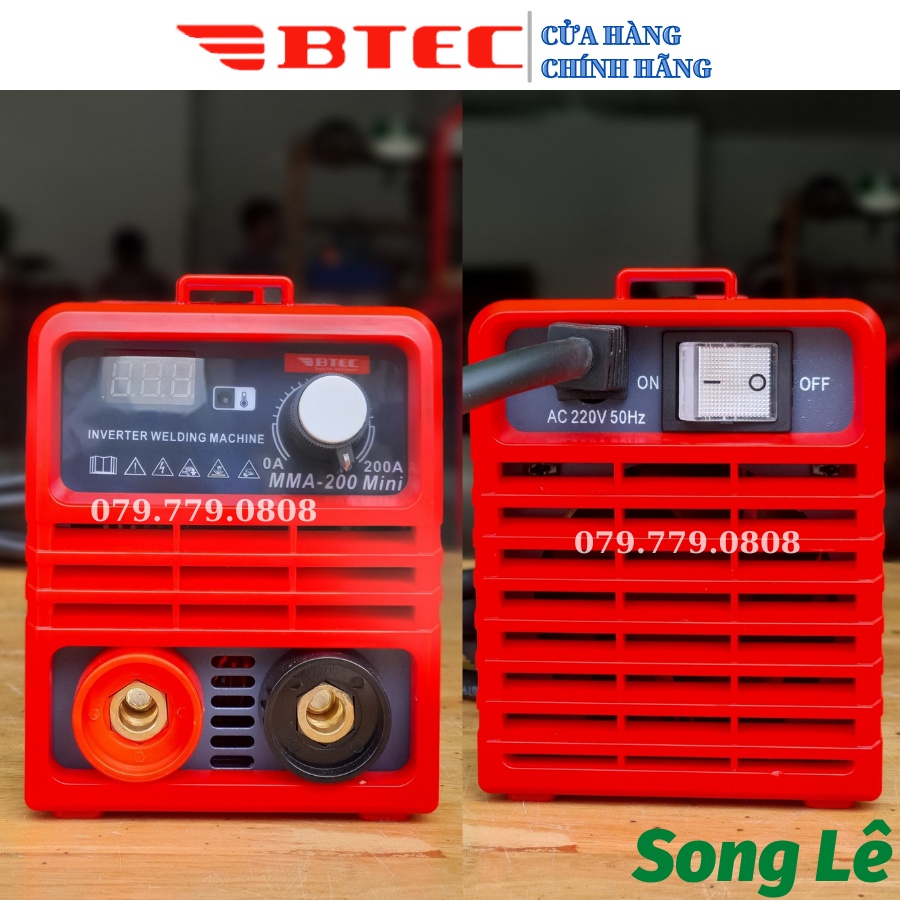 Máy hàn que BTEC MMA-200 Mini máy hàn que mini nhỏ gọn - BAO KÉO QUE 3.2 LY