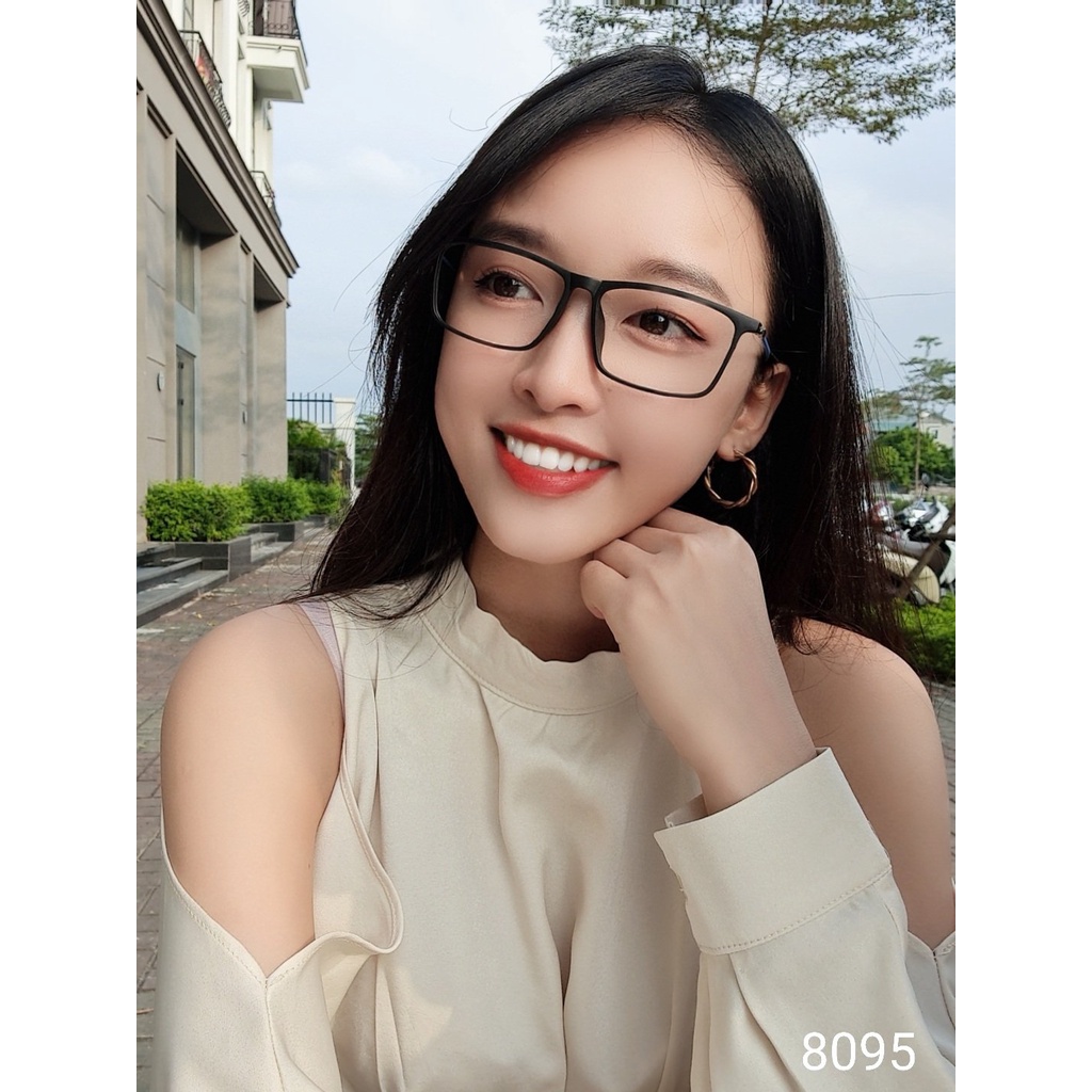 Gọng kính mảnh nam nữ Lilyeyewear nhựa mắt vuông nhiều màu 8095