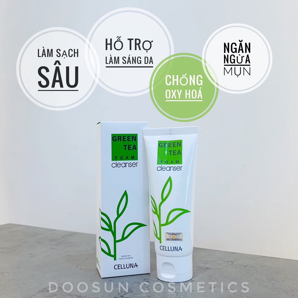 SỮA RỬA MẶT TRÀ XANH CELLUNA GREEN TEA FOAM CLEANSER
