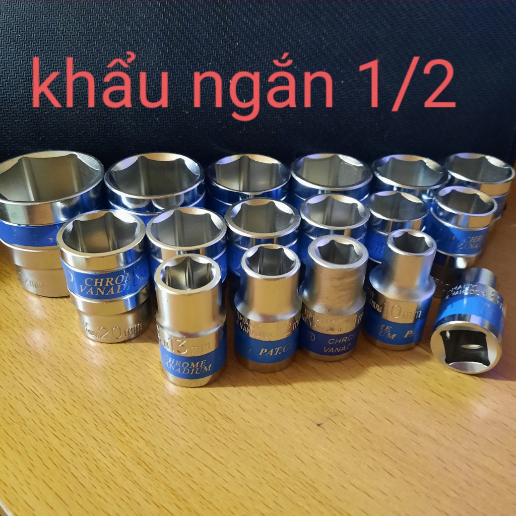 Đẩu khẩu lục giác ngắn, tuýp ngắn 1/2 cỡ 8-32mm