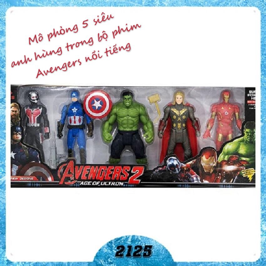 Đồ chơi 5 SIÊU ANH HÙNG Avenger4 có đèn sáng cử động khớp cho bé