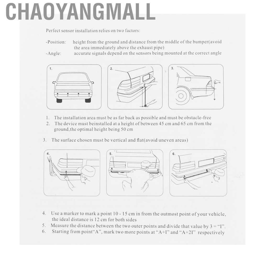 Thiết Bị Radar Cảm Biến Đỗ Xe Chaoyang 12v Dc + 4 Cảm Biến Led