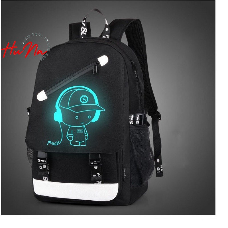 Balo laptop 15.6 inch Huna đi học thời trang, balo nam chống nước có phản quang