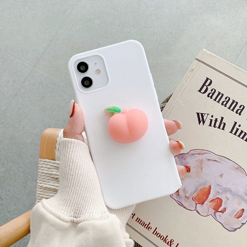 Ốp điện thoại TPU silicon mềm hình quả đào 3D cho OPPO Realme C12 C15 C17 C20 C25