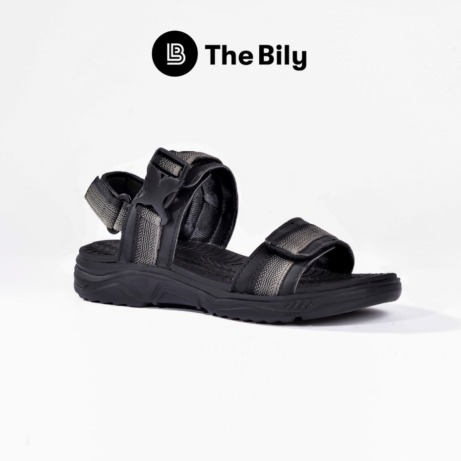 Giày Sandal Nam The Bily 03 Quai Ngang - Xám Thổ Cẩm