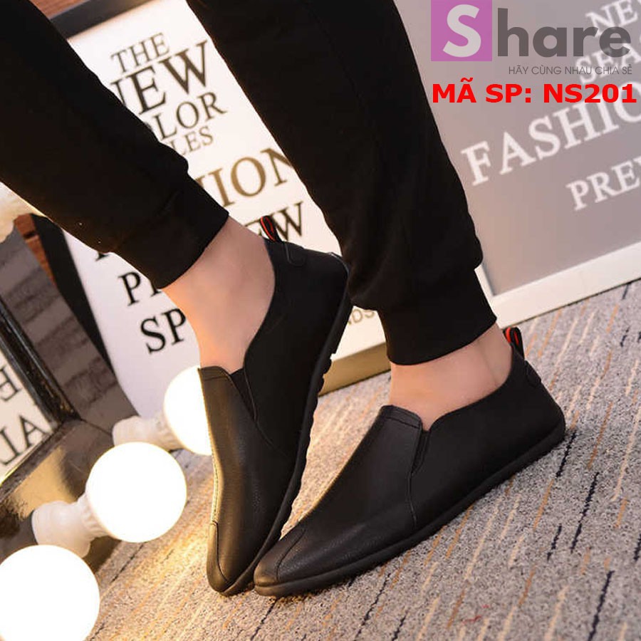 [ SIÊU RẺ ] TẶNG TẤT LƯỜI CAO CẤP - Giày Lười Nam Hàn Quốc Màu Đen [ Shop Yêu Thich ] | BigBuy360 - bigbuy360.vn