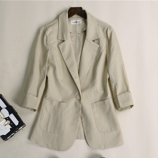 Áo vest blaze nữ Linen Demi SLINEN, chất vải Linen bột Premium, form dáng trẻ trung.