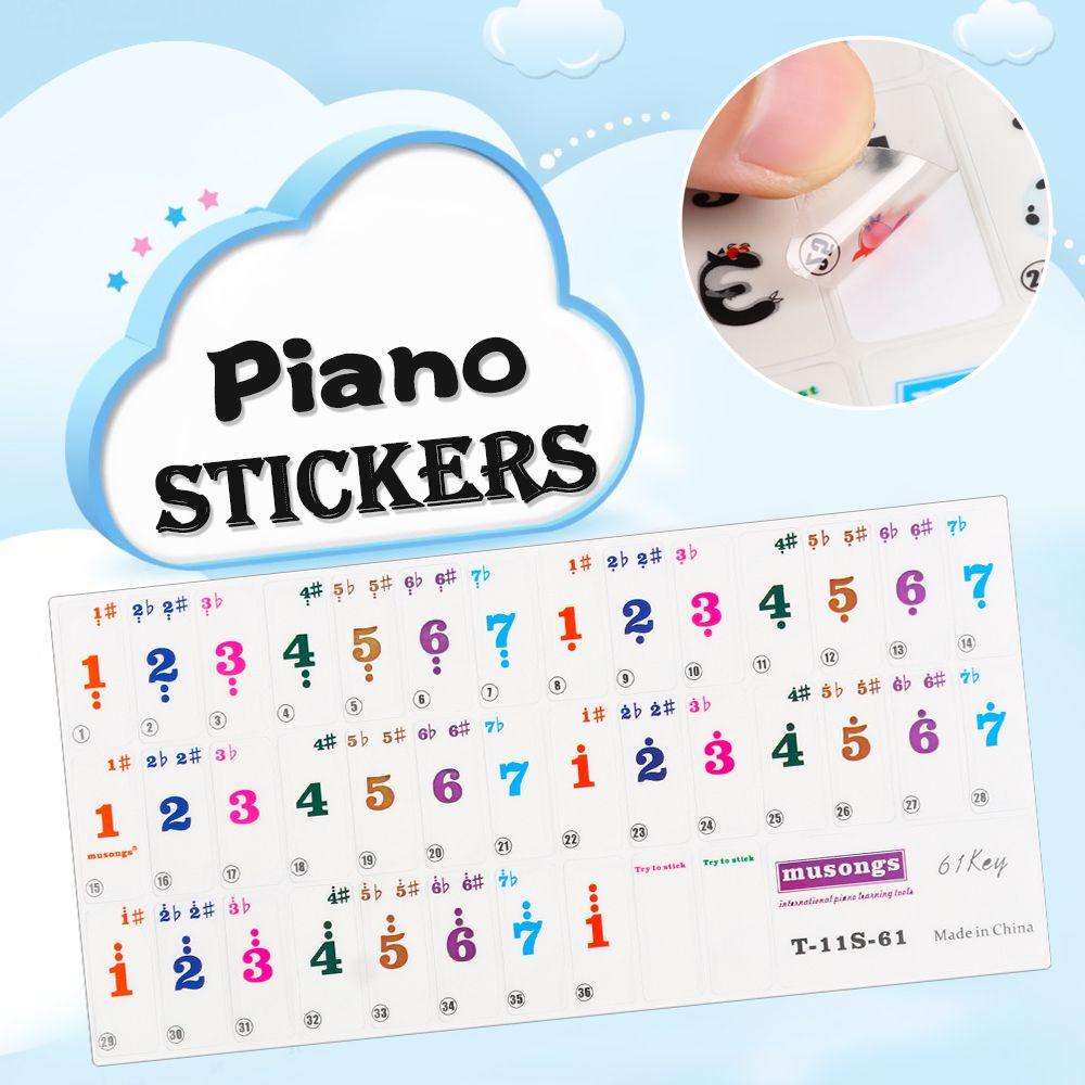 Miếng Dán Hình Nốt Nhạc Trong Suốt Trang Trí Đàn Piano