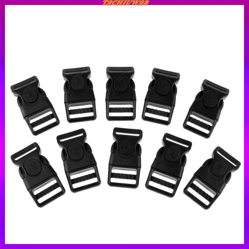 Set 2 10 Khóa Cài Cong Bằng Nhựa Màu Đen 15mm Chuyên Dụng Làm Vòng Tay Paracord