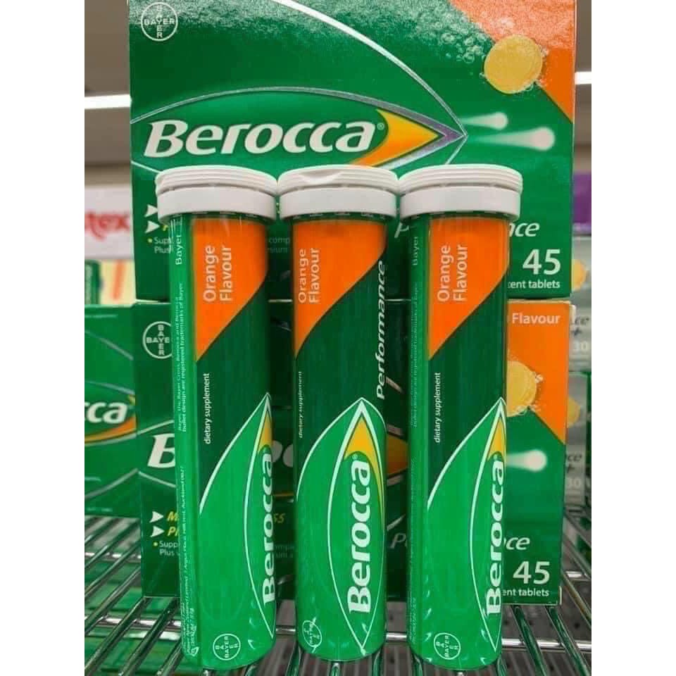 Viên sủi bổ sung Vitamin Berocca Performance Mango hộp 45 Viên