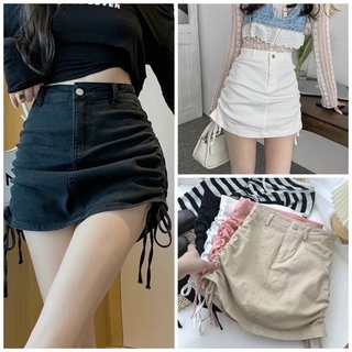 Chân váy kaki rút dây 2 bên hông siêu xinh có quần trong, labibi