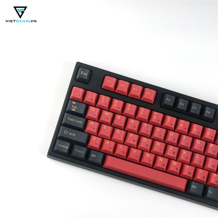 [Mã SKAMSALE03 giảm 10% đơn 200k] Bộ nút nhựa Cherry Red Samurai nhựa thick PBT in dyesub 128 nút cực đẹp