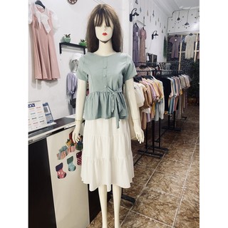Áo sơ mi đũi dáng peplum đuôi cá