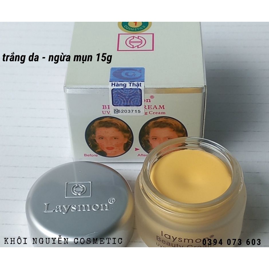 Kem dưỡng trắng da Laysmon ngừa mụn 15g