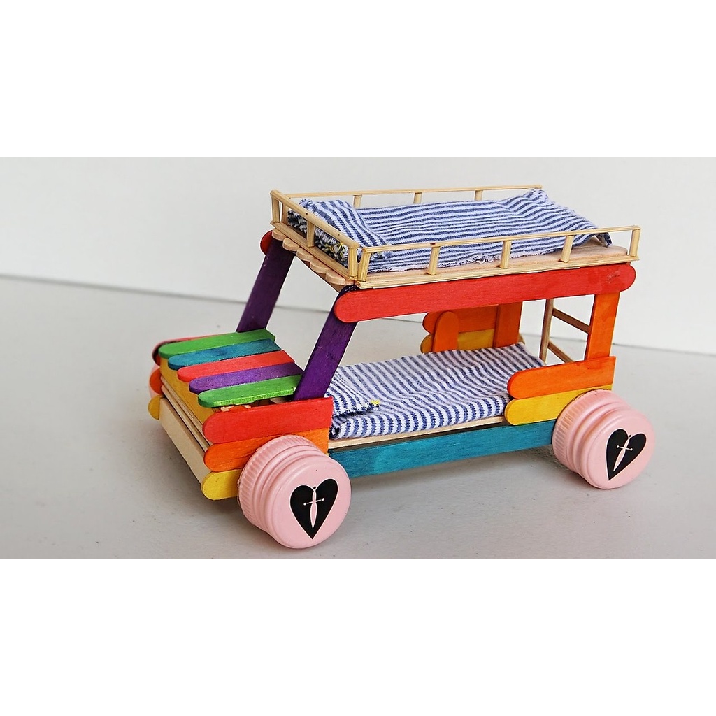 Que kem gỗ màu làm mô hình handmade