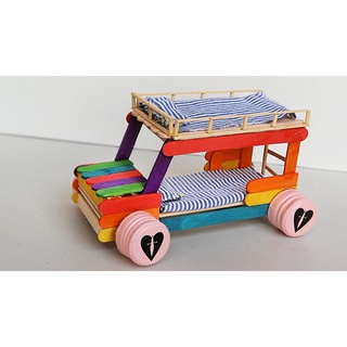 Que kem gỗ màu làm mô hình handmade