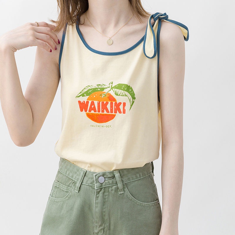 Áo Hai Dây Dáng Ngắn In Họa Tiết Thời Trang Mùa Hè Cho Nữ