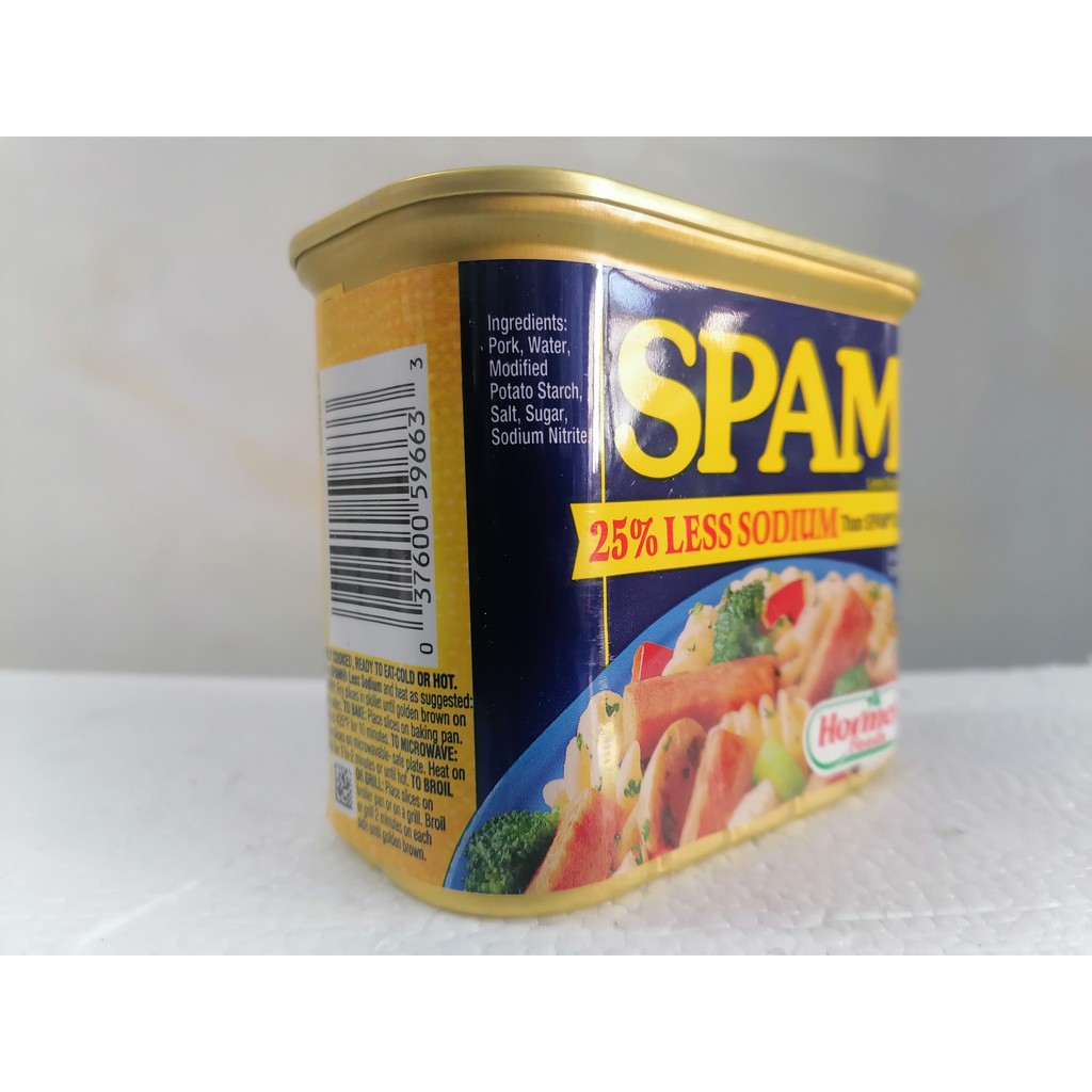 [340g – LESS SODIUM] Thịt hộp vị truyền thống [USA] HORMEL SPAM Less Sodium Classic Spamluncheon Meat (ttdt-hk)