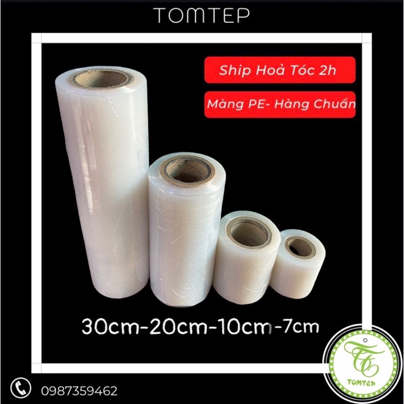 Màng PE quấn hàng, màng co pe nhiều size, quấn bụng: 30cm, 20cm, 10cm hàng chuẩn