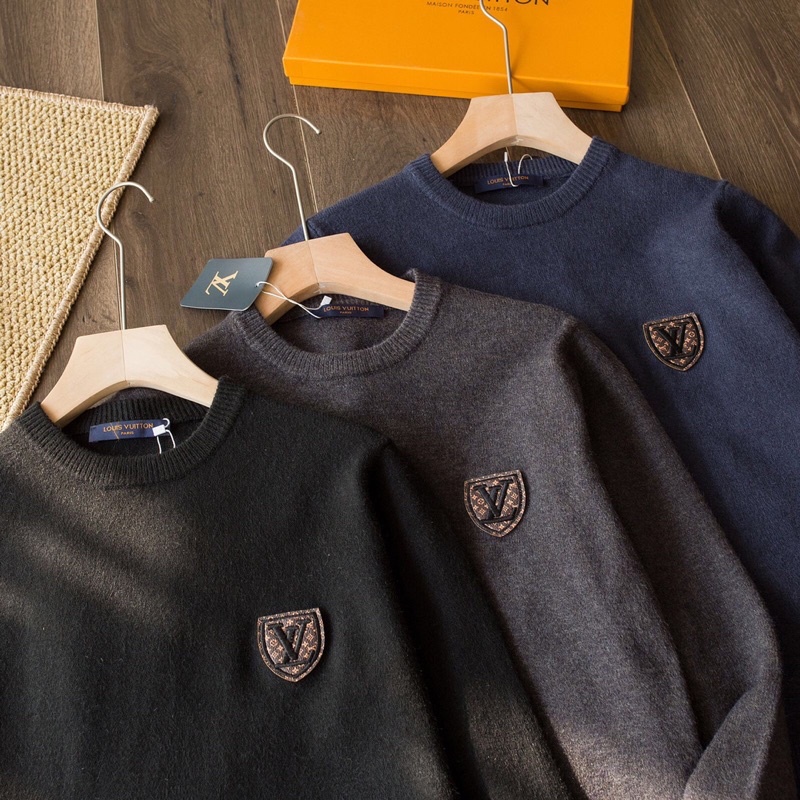 Áo len thời trang nam có 3 màu logo thương hiệu Louis Vuitton LV cao cấp mẫu mới