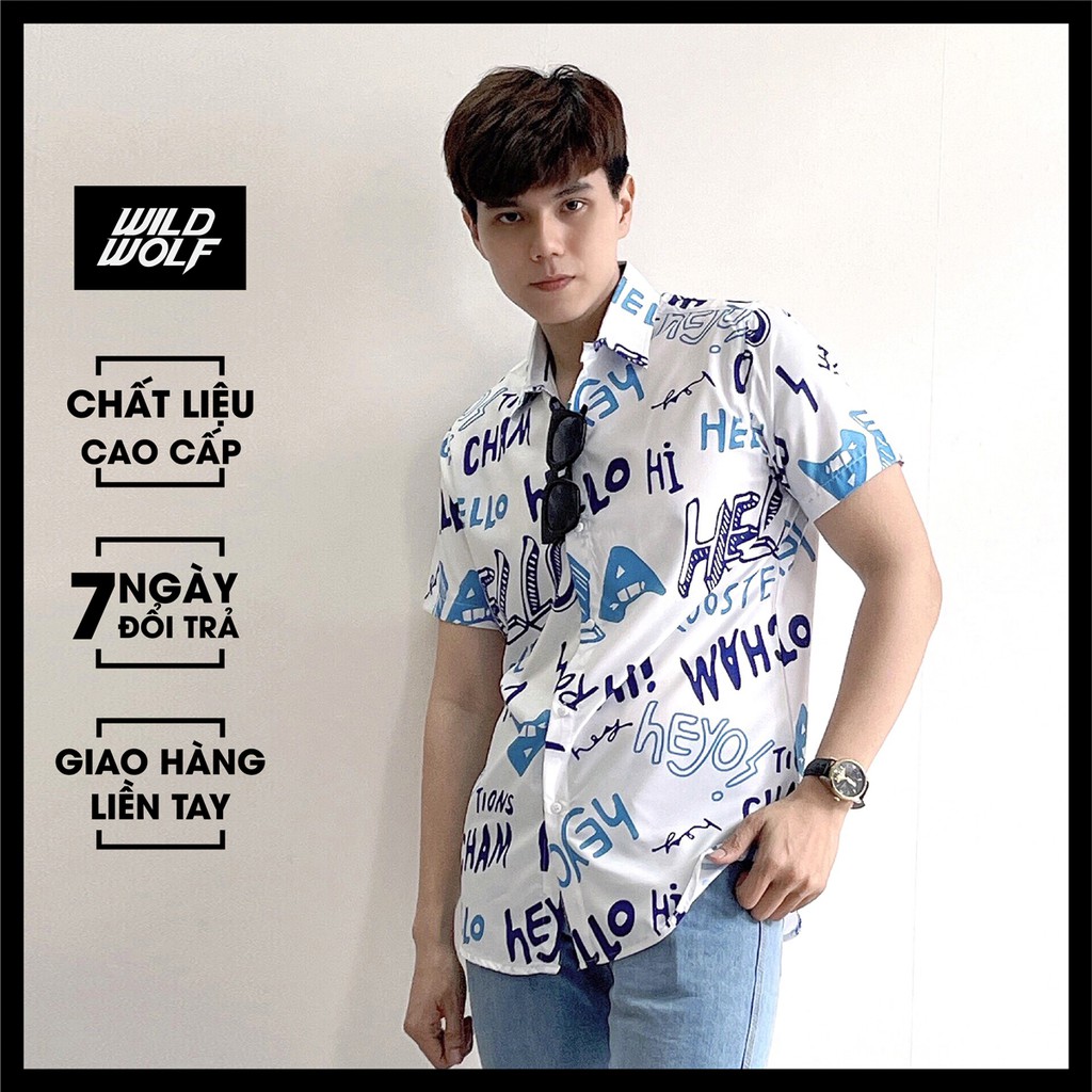 Xả Kho Giá Xưởng - Áo sơ mi nam họa tiết Wild Wolf - hàng cao cấp đang cực hót 2021 - SM134 (có video)