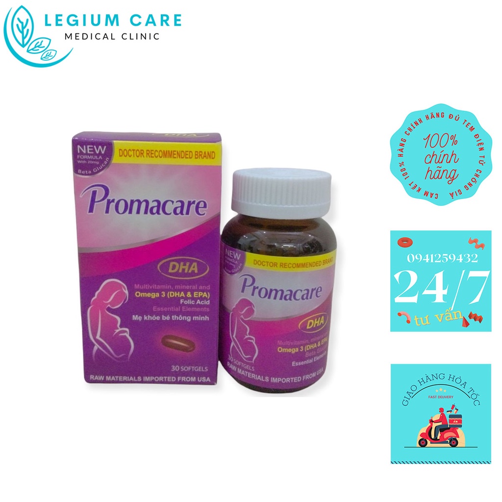 VIÊN UỐNG BỔ SUNG SẮT TỔNG HỢP CHO BÀ BẦU PROMACARE DHA - MỖI NGÀY DÙNG 1 VIÊN DUY NHẤT - NGUYÊN LIỆU NHẬP KHẨU MỸ