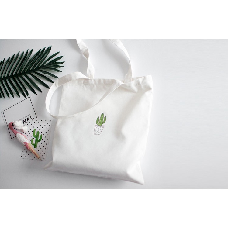 Túi tote vải canvas hình xương rồng siêu đep | BigBuy360 - bigbuy360.vn