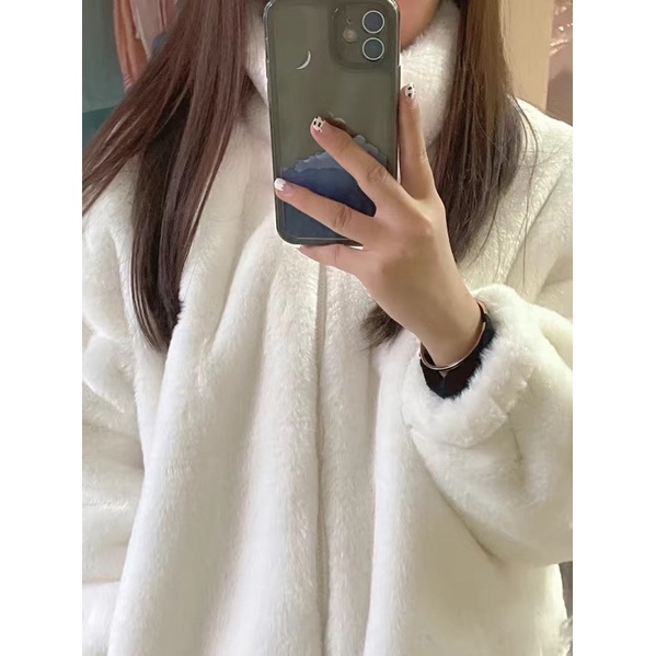 Áo khoác lông thỏ form rộng thụng siêu mềm mịn Korea's Style