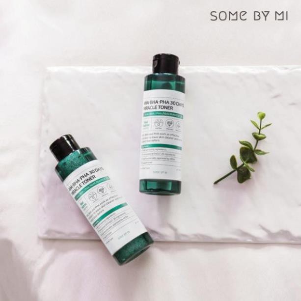 Nước Hoa Hồng Dưỡng Trắng Da [Hết Mụn 100% -Hàng Auth] Nước Hoa Hồng Some By Mi AHA-BHA-PHA 30 Days Miracle Toner 150ml