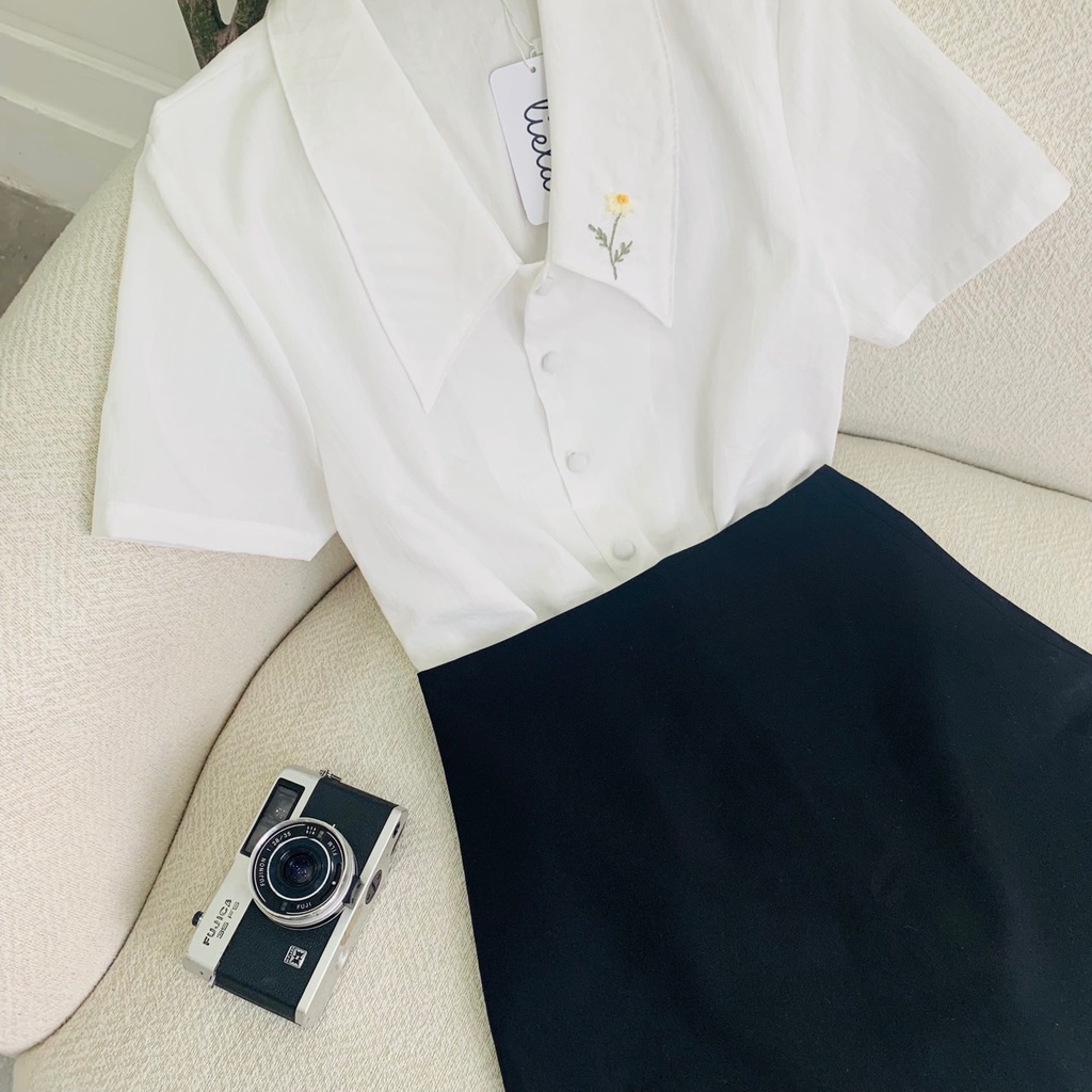 TIELA Áo sơ mi trắng thêu hoa công sở - Ana Shirt | BigBuy360 - bigbuy360.vn