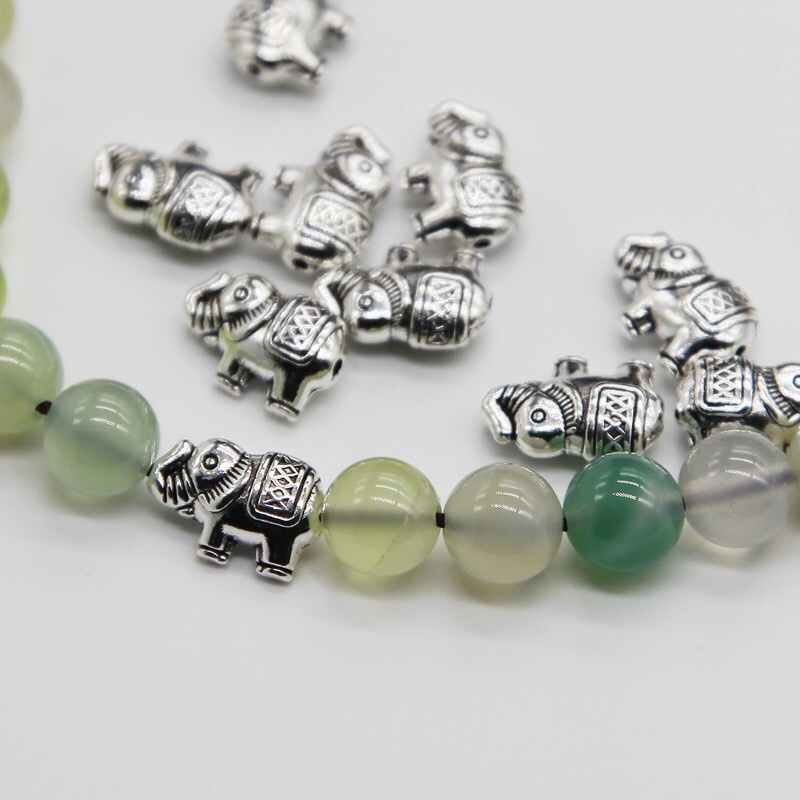 Charm xỏ ngang voi con làm vòng tay handmade - KL084