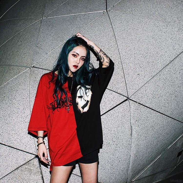 Áo Thun Tay Lỡ Cổ Tròn Thiết Kế Hợp Thời Trang