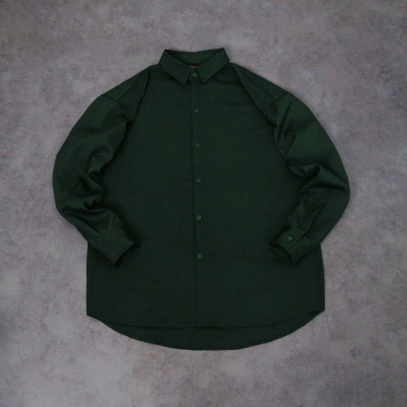 Sơ mi xanh green trầm 1.3 chất đẹp KPis Clothes sale 50% dáng rộng unisex nam nữ