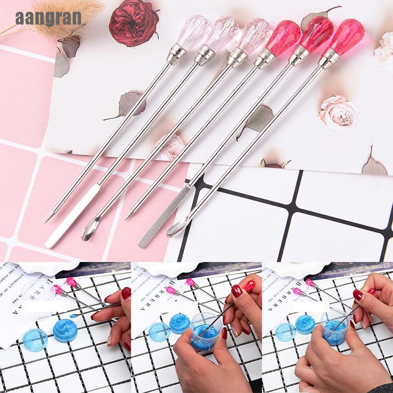 Set 3 Dụng Cụ Khuấy Trộn Sơn Móng Tay Bằng Thép Không Gỉ