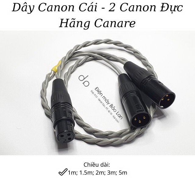 Dây Canon Cái Ra 2 Canon Đực, Dây Canon Đực Cái